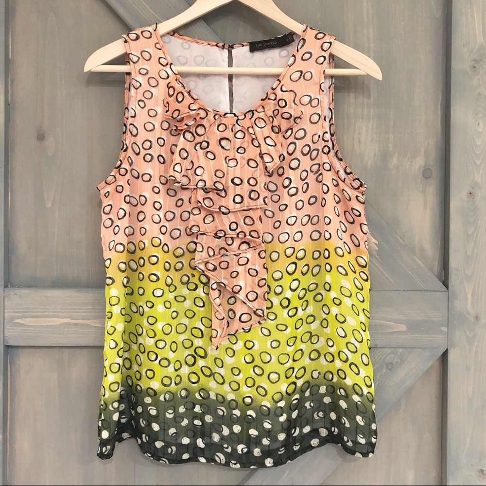 The Limited Sleeveless Sheer Ombré Blouse Size M